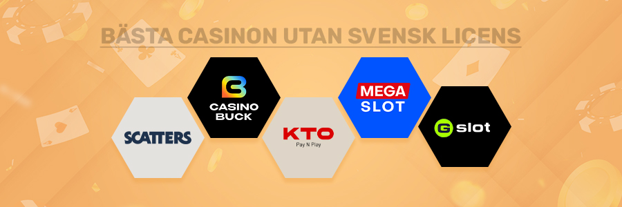 Topp 5 bästa casino utan svensk licens loggor